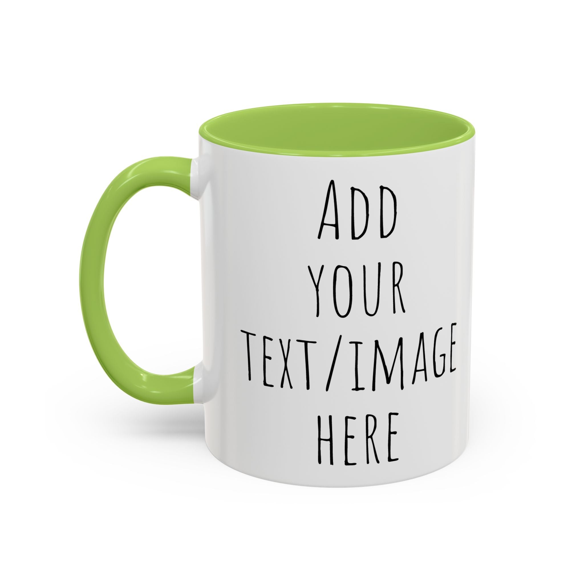 Personalize This Custom Text Photo Accent Coffee Mug | 11oz 15oz, Black Handle & Interior