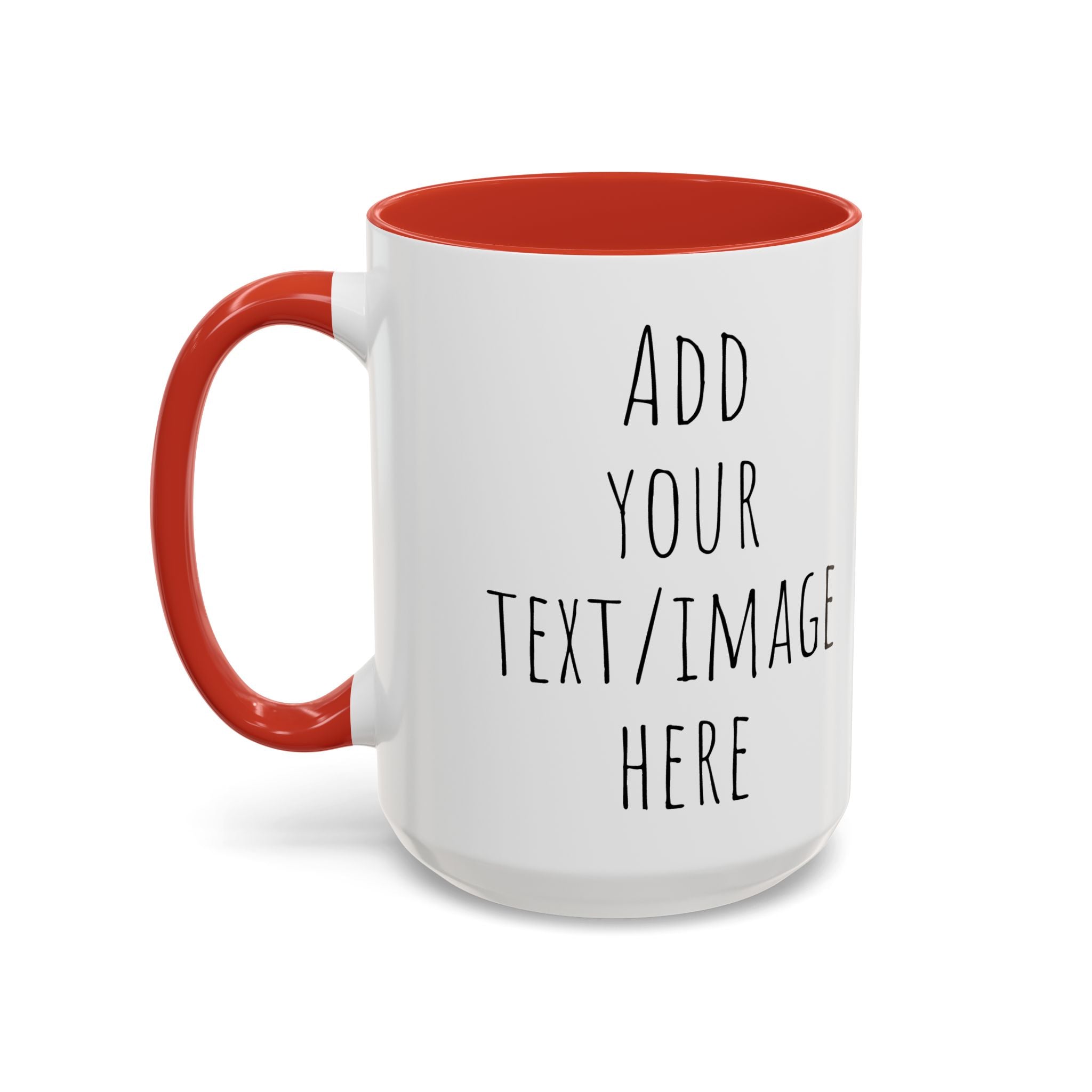Personalize This Custom Text Photo Accent Coffee Mug | 11oz 15oz, Black Handle & Interior