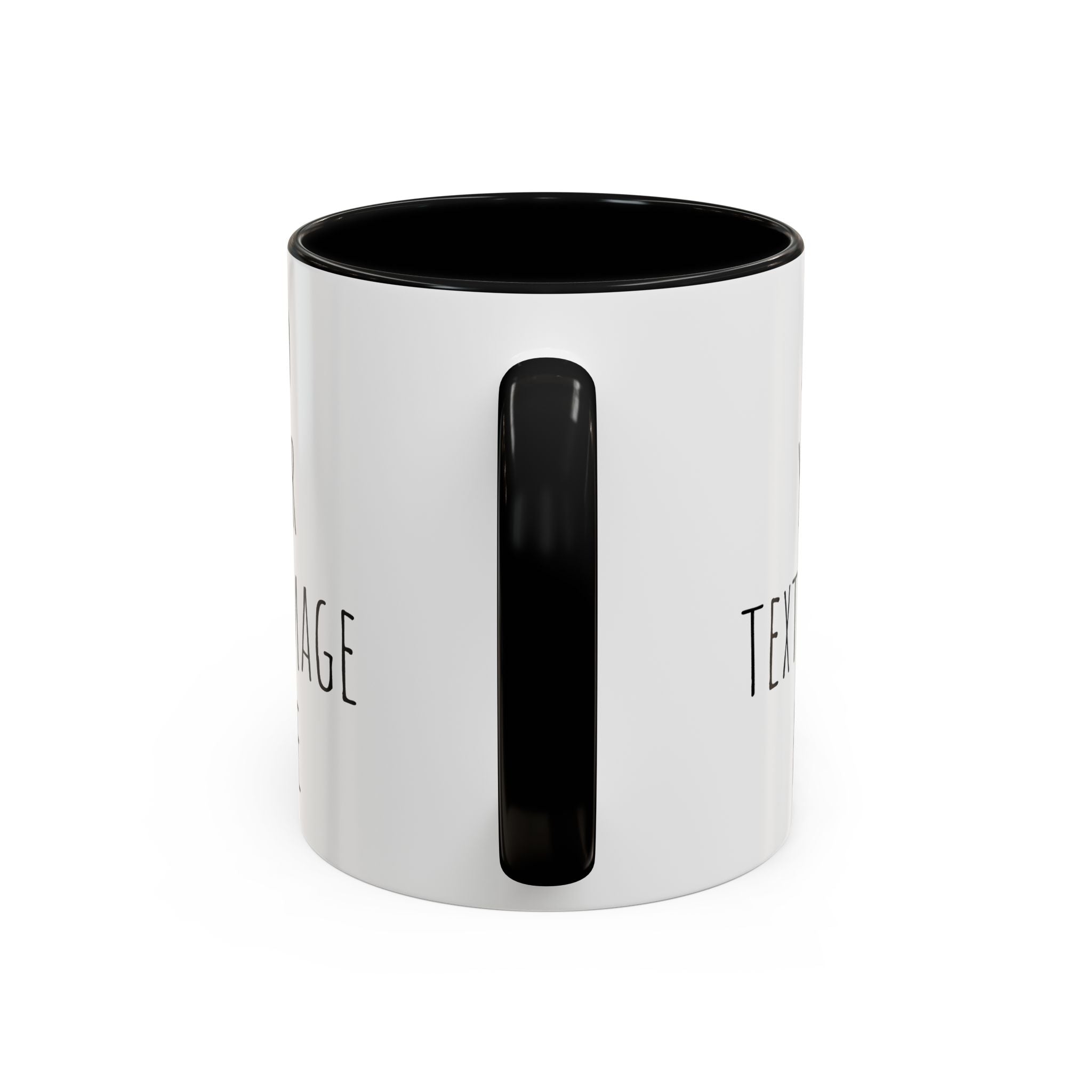 Personalize This Custom Text Photo Accent Coffee Mug | 11oz 15oz, Black Handle & Interior