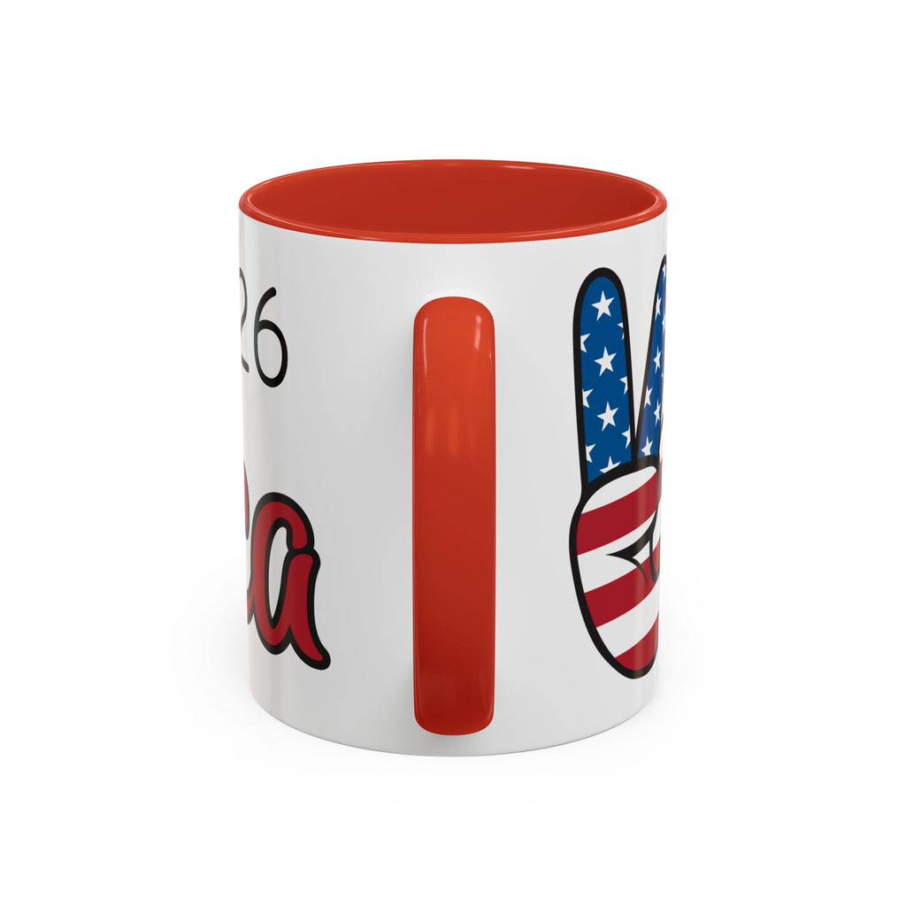 1776-2026 America Accent Coffee Mug — Patriotic Election Coffee Cup