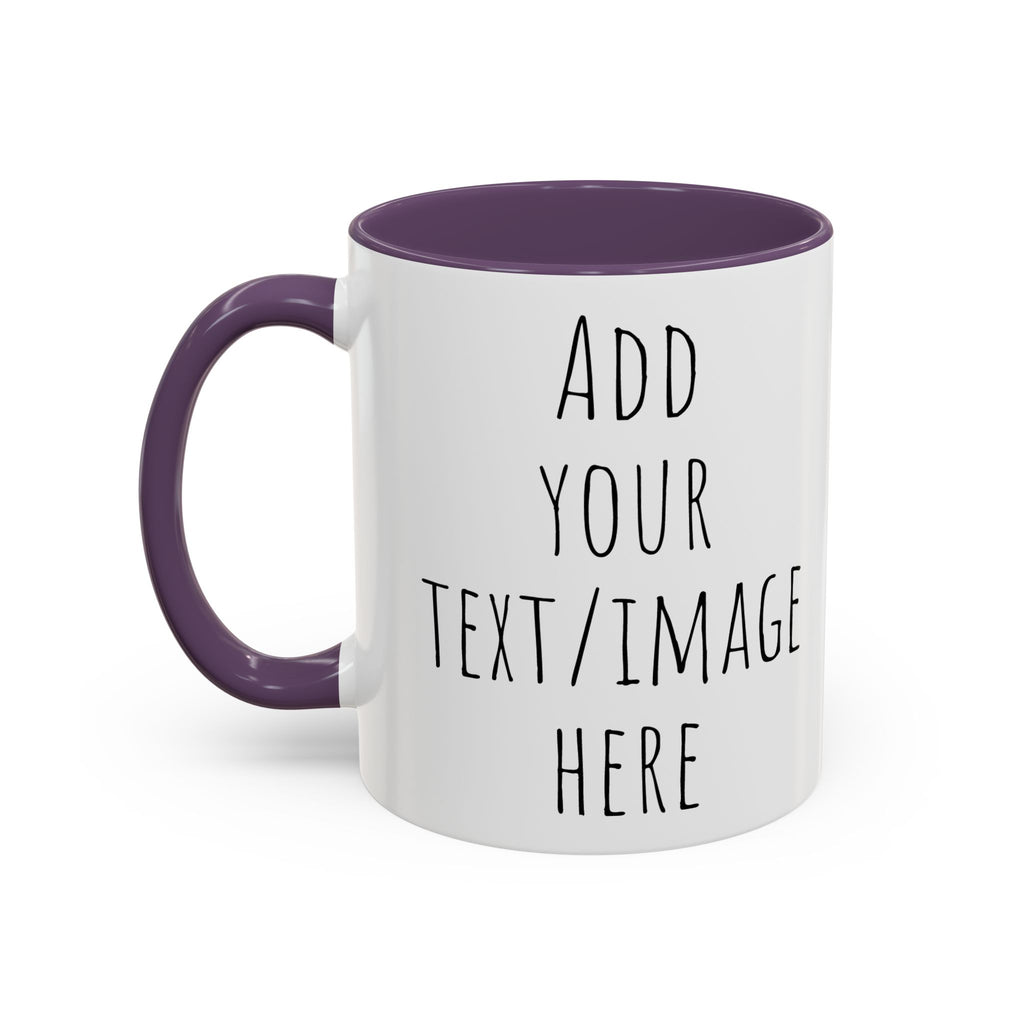 Personalize This Custom Text Photo Accent Coffee Mug | 11oz 15oz, Black Handle & Interior