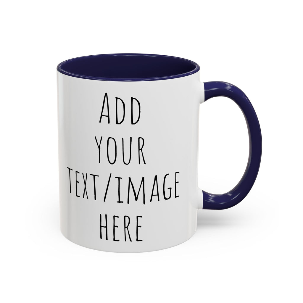Personalize This Custom Text Photo Accent Coffee Mug | 11oz 15oz, Black Handle & Interior