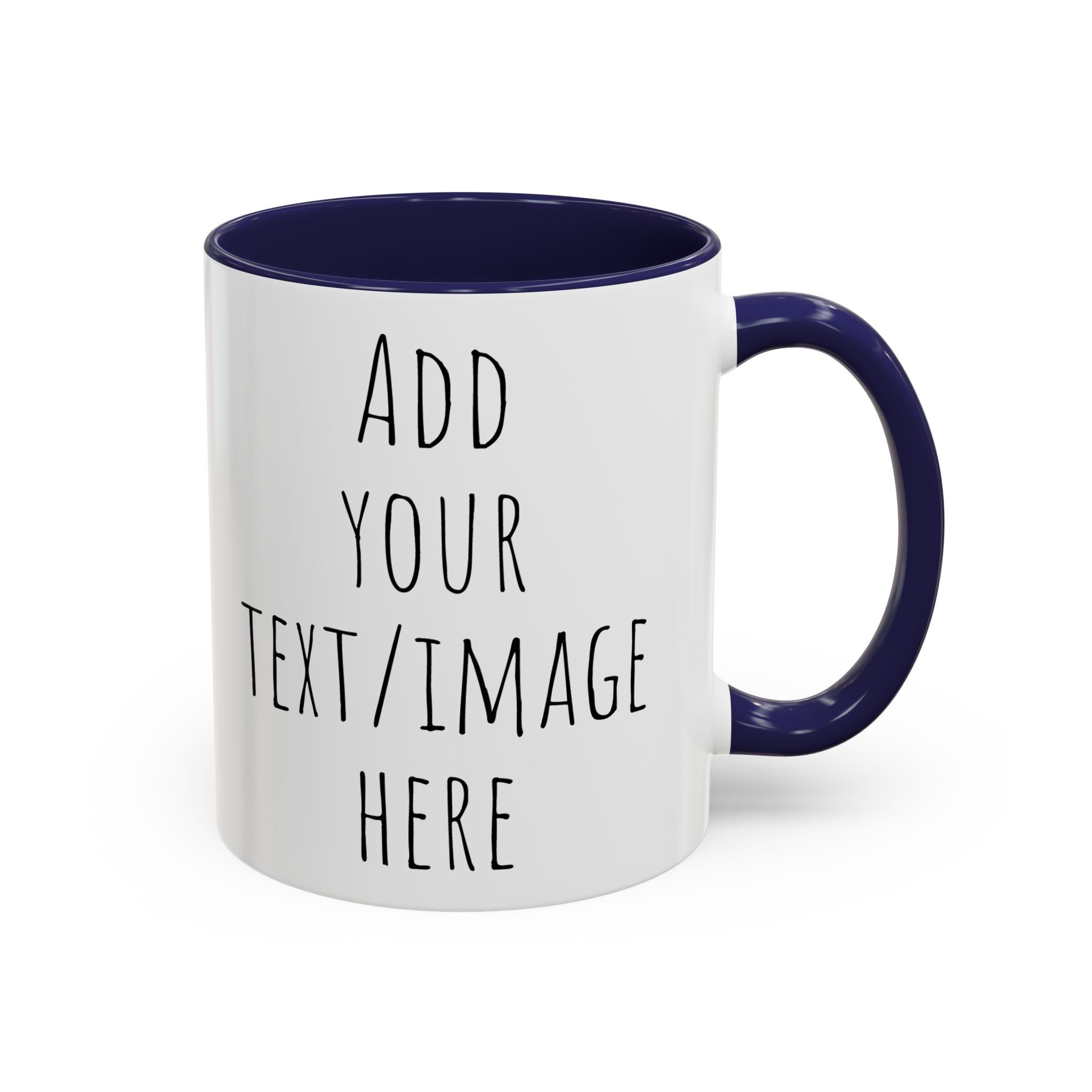 Personalize This Custom Text Photo Accent Coffee Mug | 11oz 15oz, Black Handle & Interior