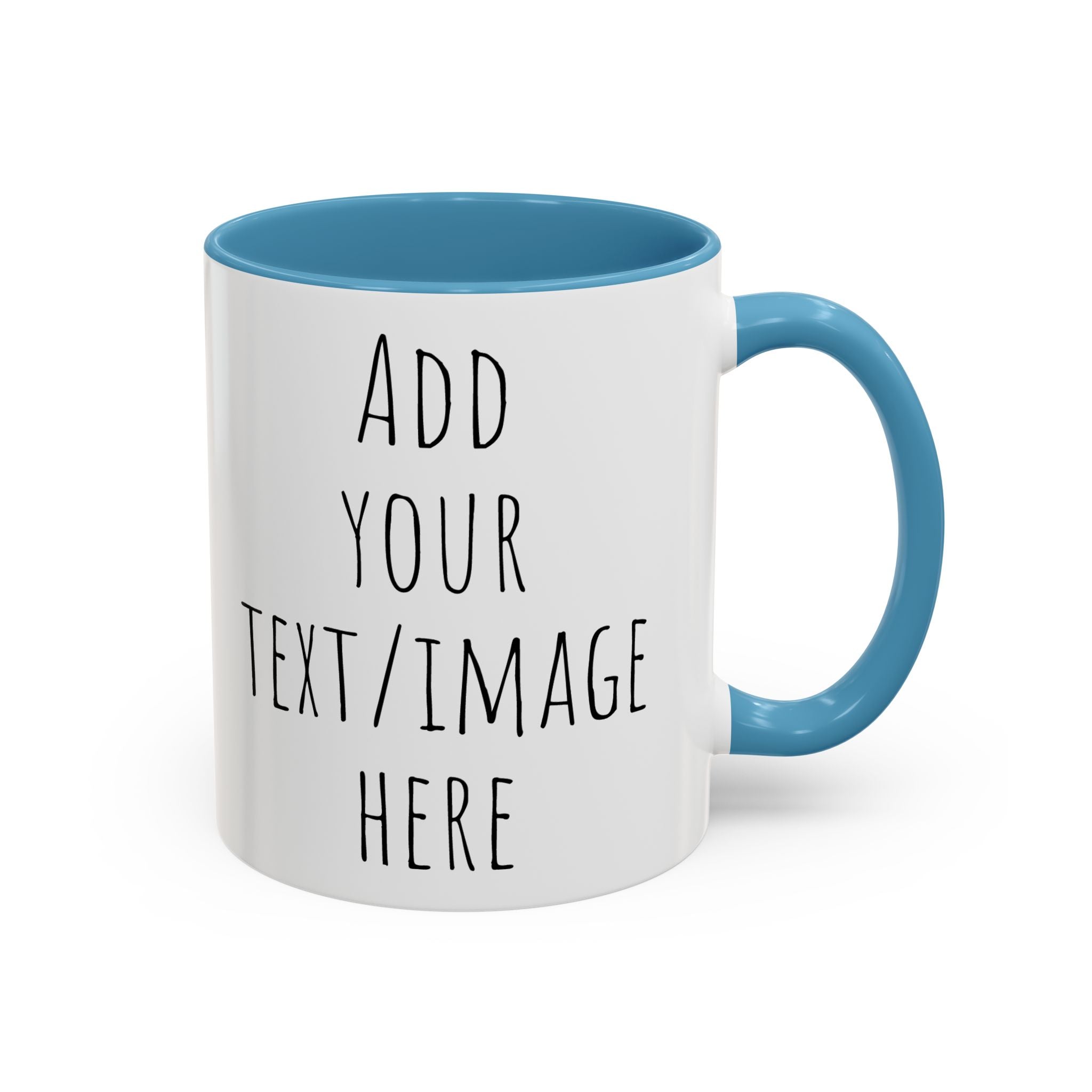 Personalize This Custom Text Photo Accent Coffee Mug | 11oz 15oz, Black Handle & Interior