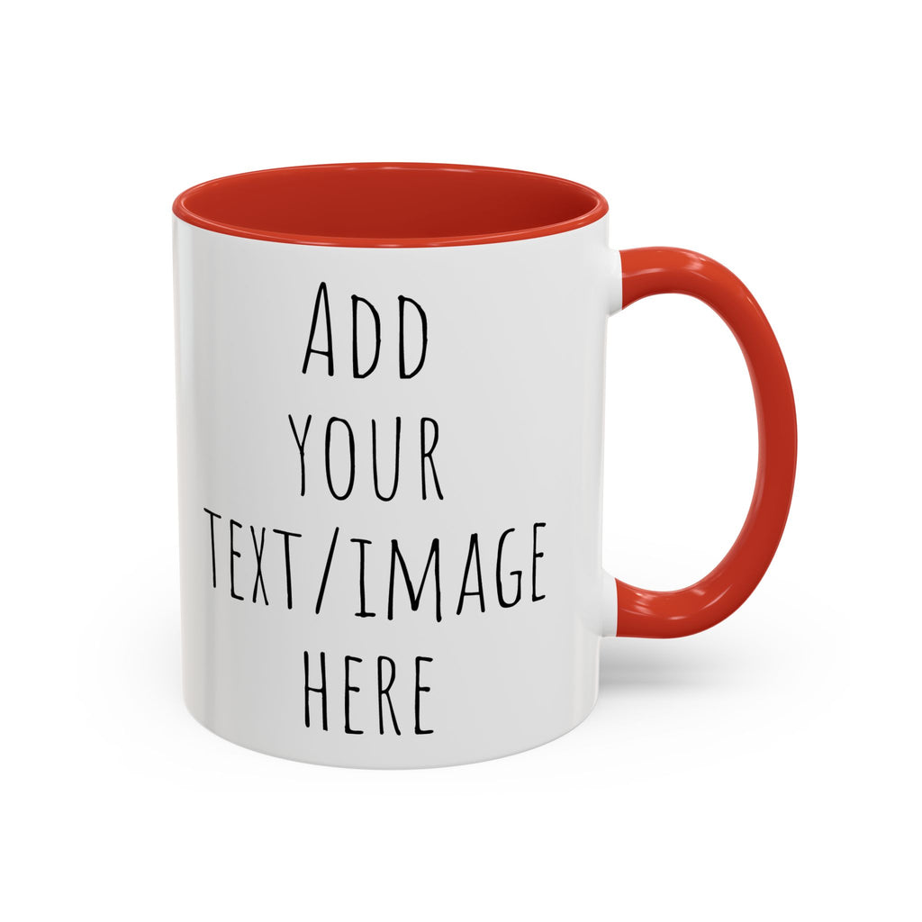 Personalize This Custom Text Photo Accent Coffee Mug | 11oz 15oz, Black Handle & Interior