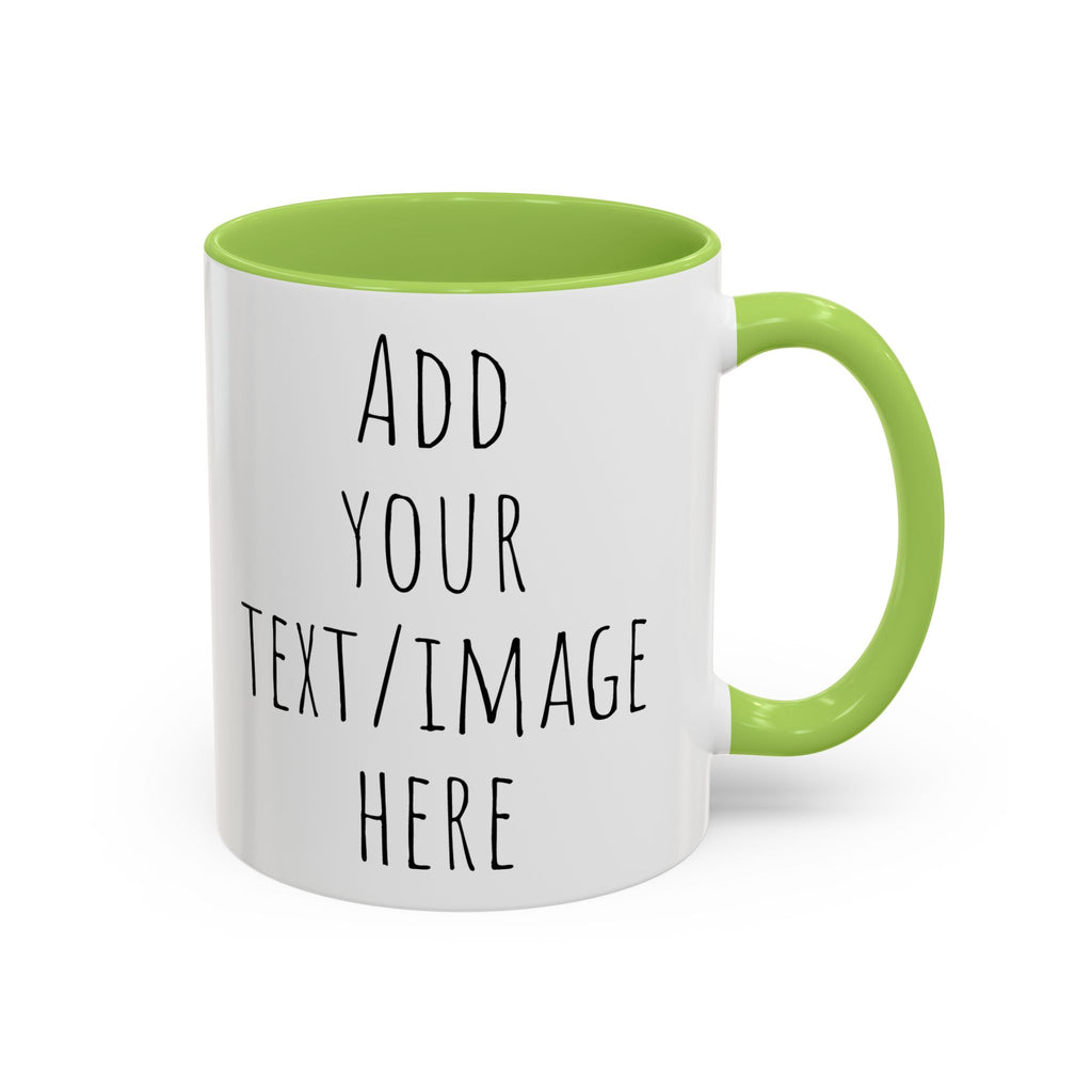 Personalize This Custom Text Photo Accent Coffee Mug | 11oz 15oz, Black Handle & Interior