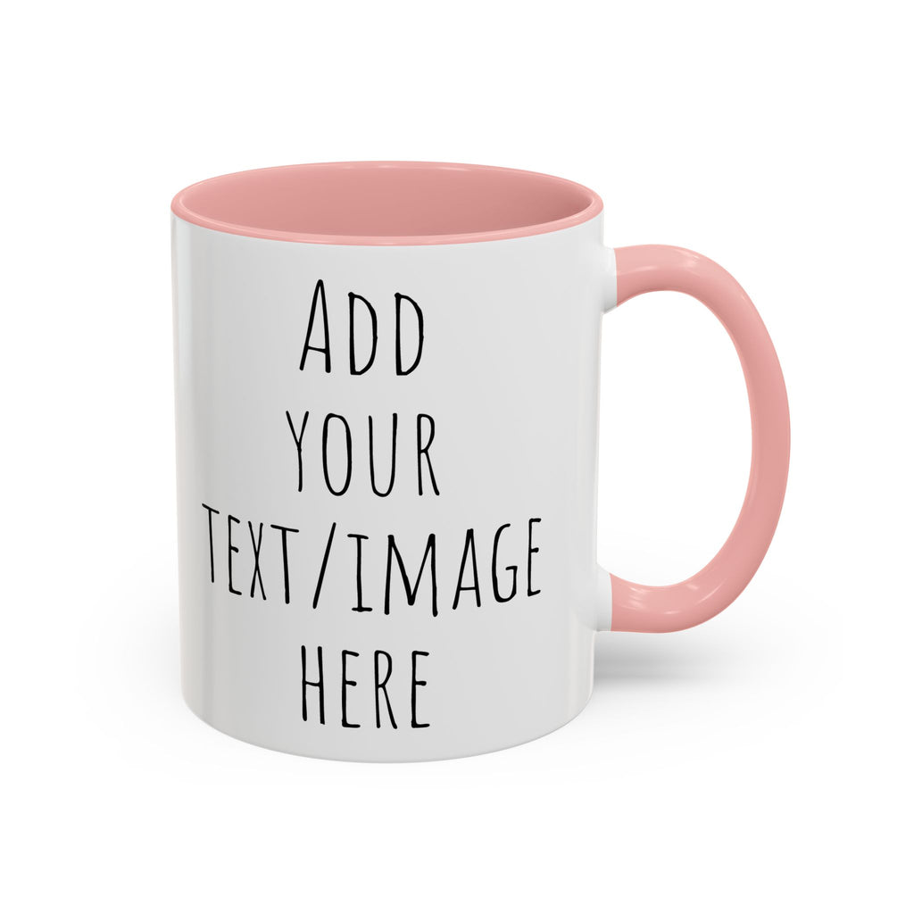 Personalize This Custom Text Photo Accent Coffee Mug | 11oz 15oz, Black Handle & Interior
