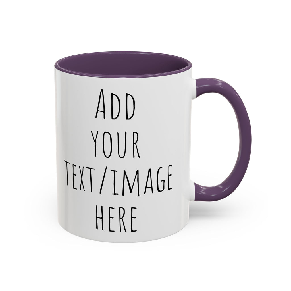 Personalize This Custom Text Photo Accent Coffee Mug | 11oz 15oz, Black Handle & Interior