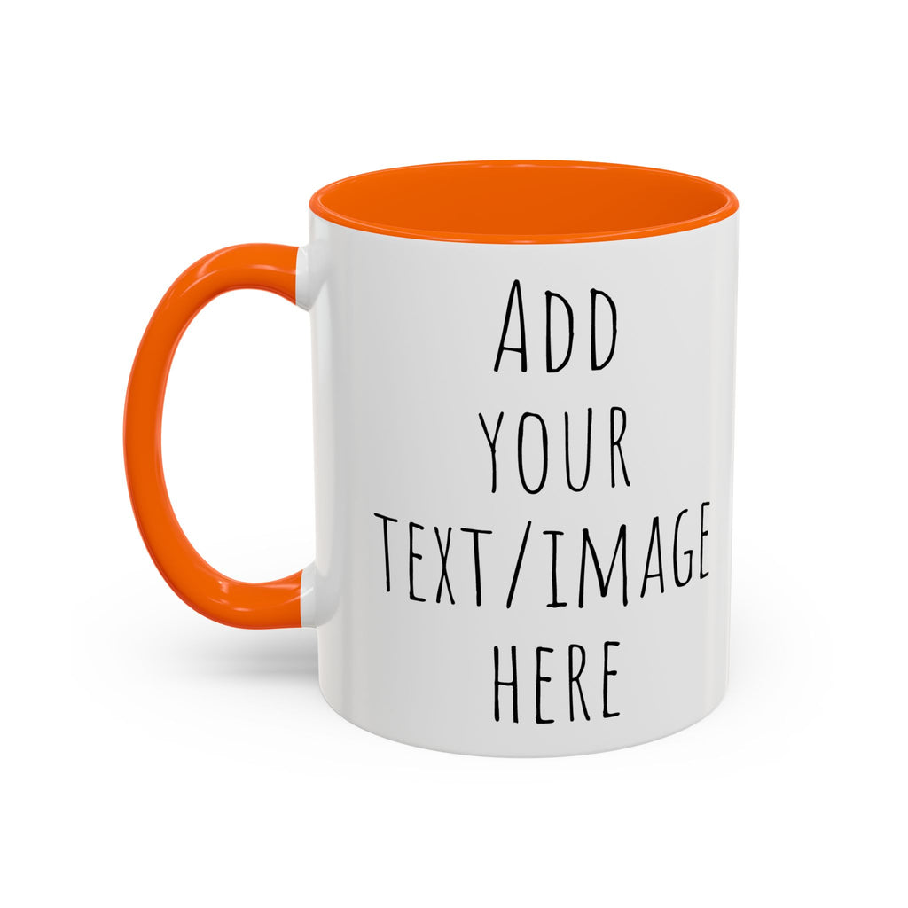 Personalize This Custom Text Photo Accent Coffee Mug | 11oz 15oz, Black Handle & Interior