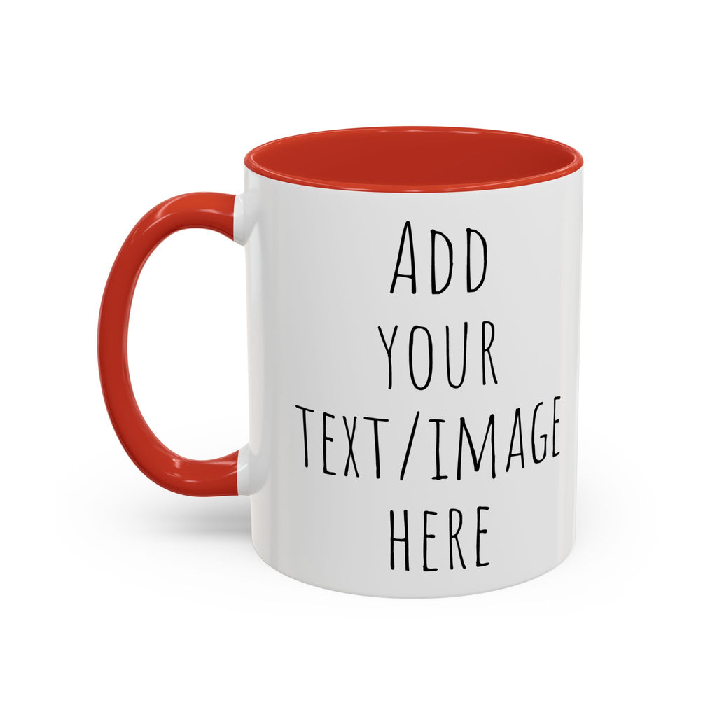 Personalize This Custom Text Photo Accent Coffee Mug | 11oz 15oz, Black Handle & Interior