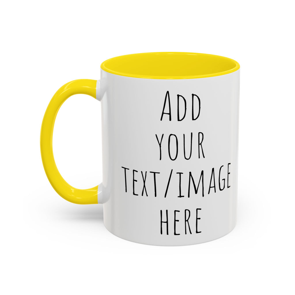 Personalize This Custom Text Photo Accent Coffee Mug | 11oz 15oz, Black Handle & Interior