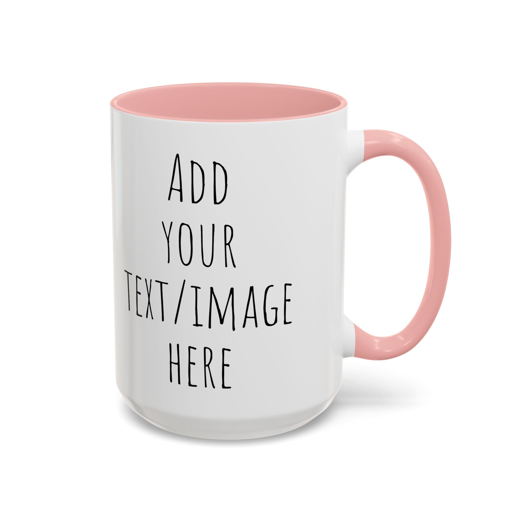 Personalize This Custom Text Photo Accent Coffee Mug | 11oz 15oz, Black Handle & Interior