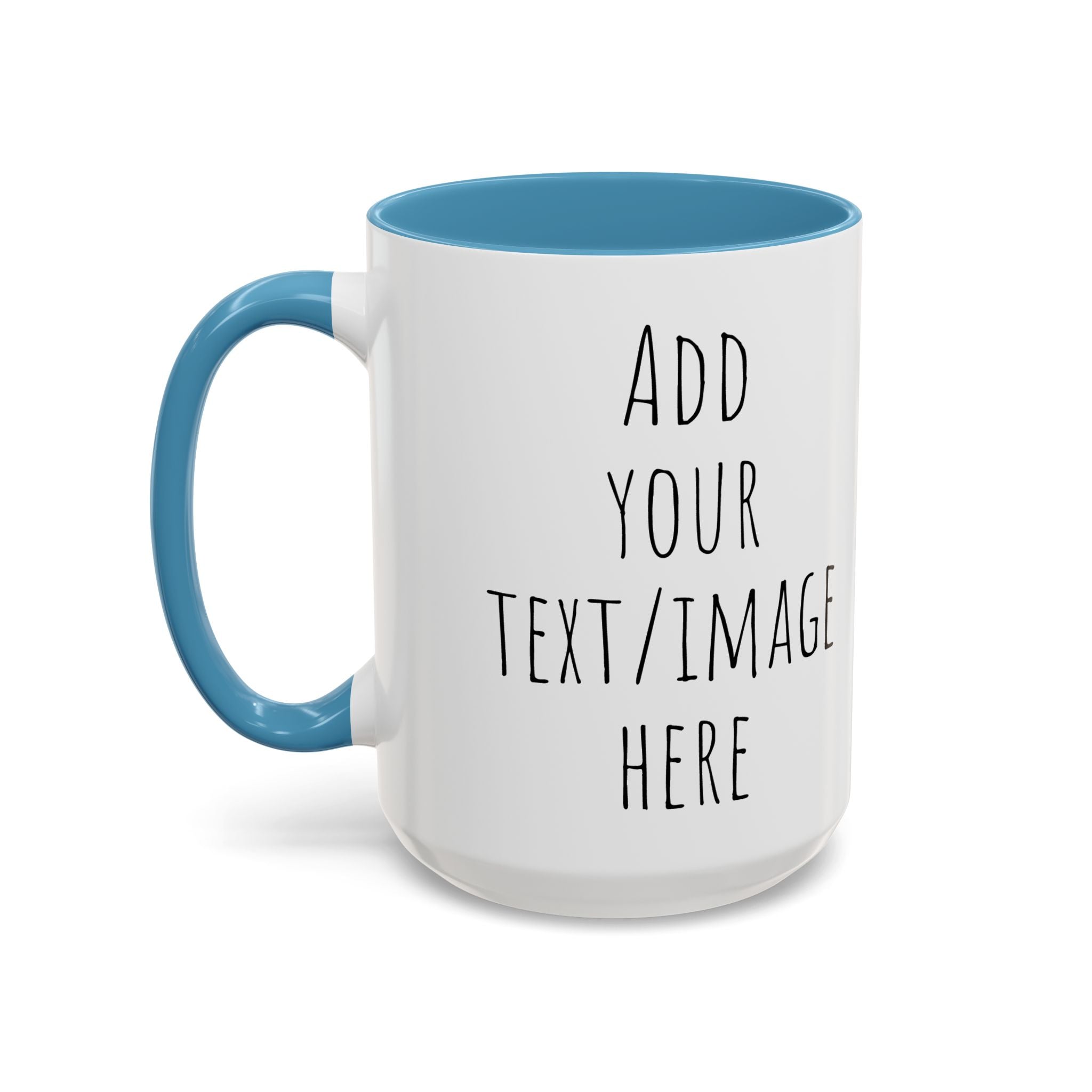 Personalize This Custom Text Photo Accent Coffee Mug | 11oz 15oz, Black Handle & Interior