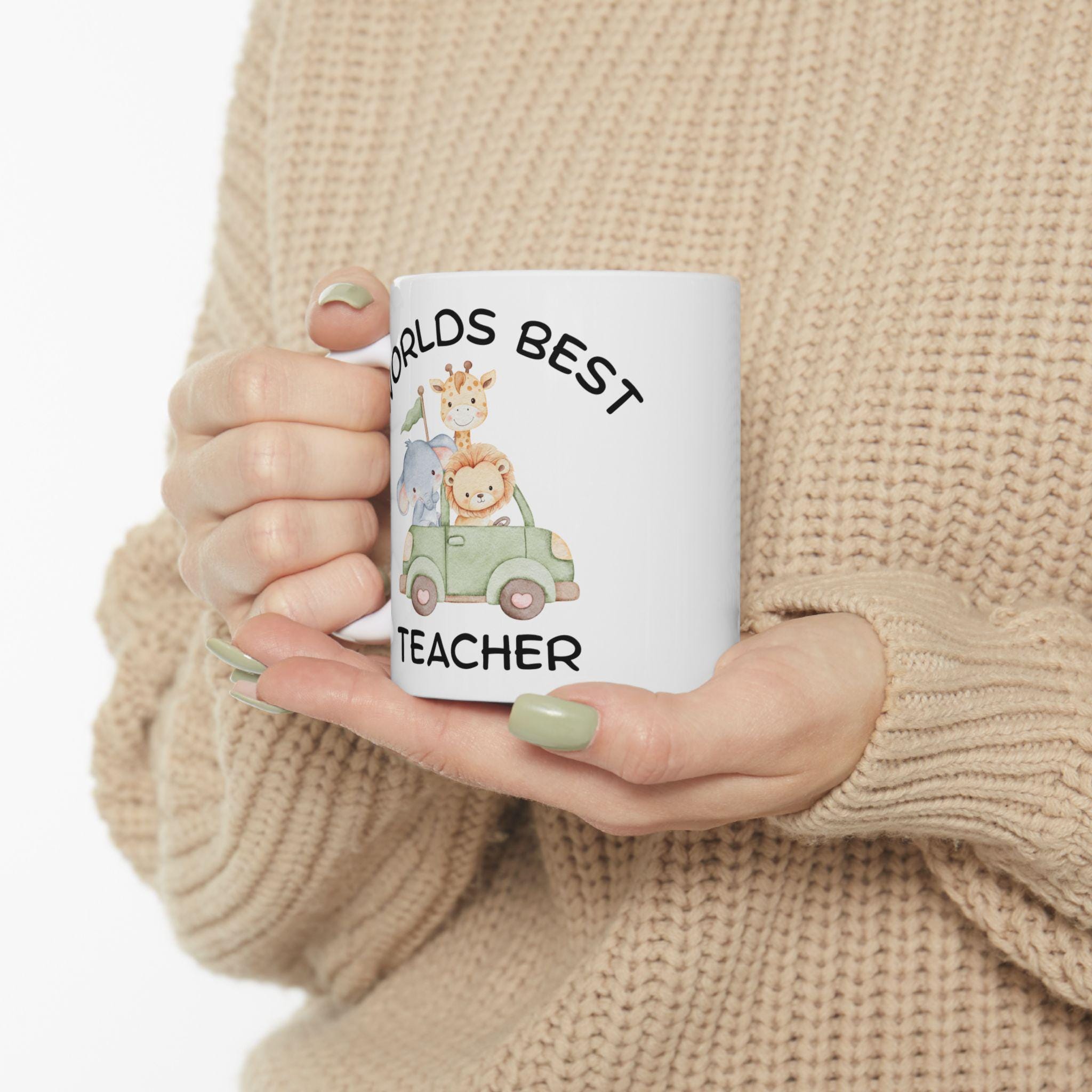 Teacher Mug | Animal Safari Illustration, Ceramic Coffee Cup