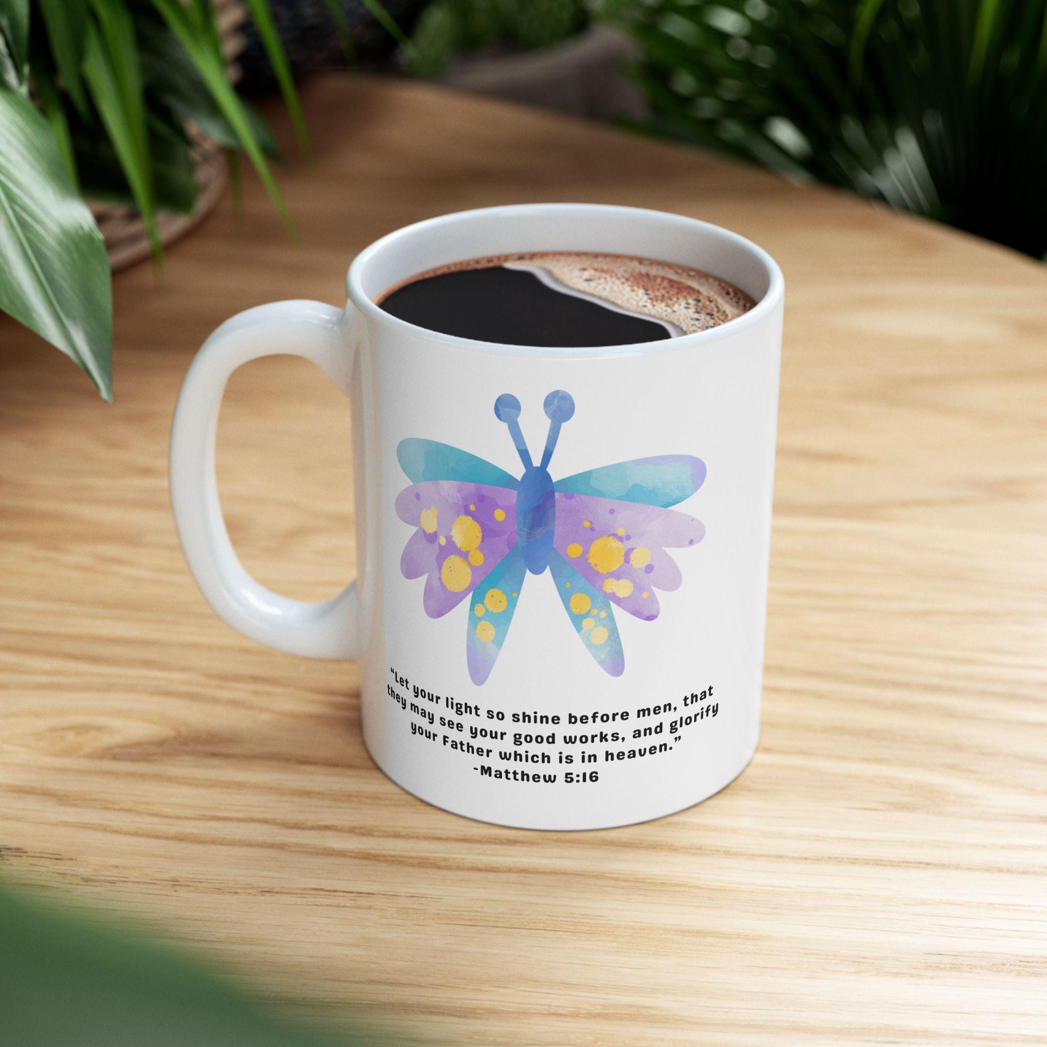 Purple Daisy Illustration Mug | Floral Quote Ceramic Mug