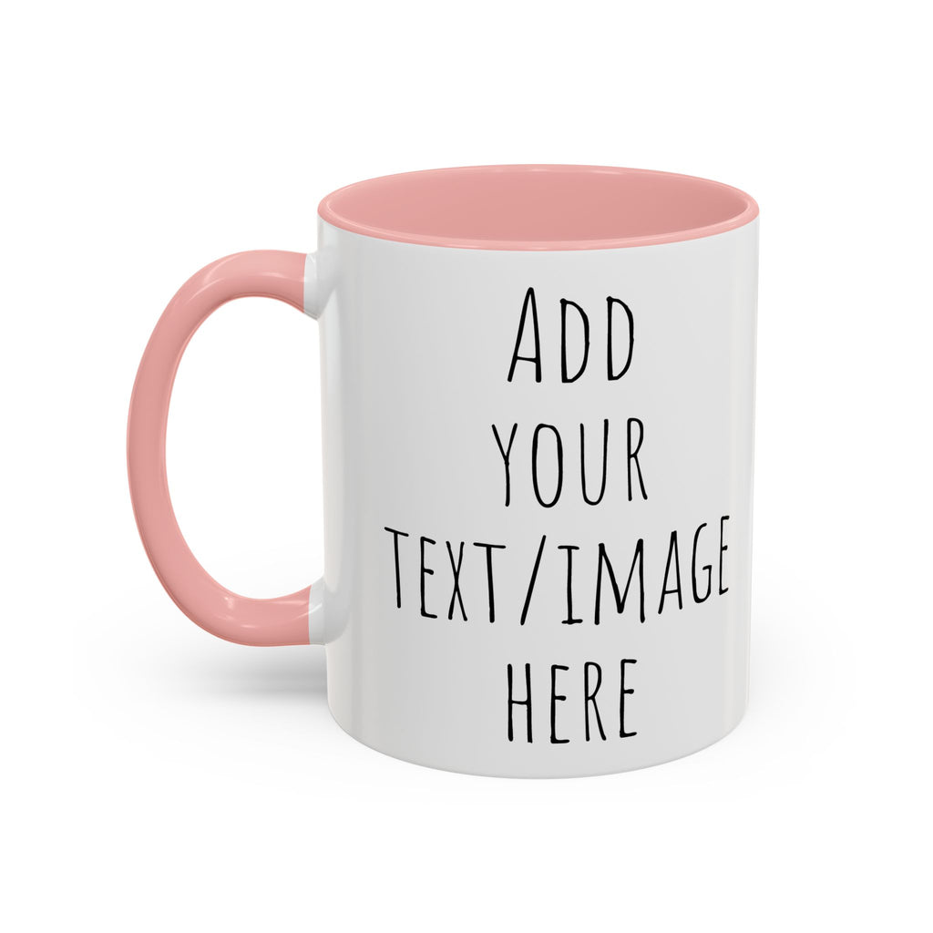 Personalize This Custom Text Photo Accent Coffee Mug | 11oz 15oz, Black Handle & Interior