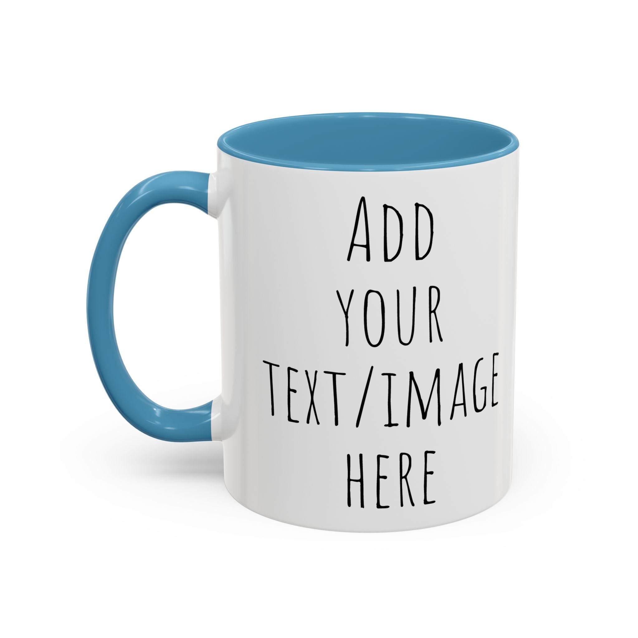 Personalize This Custom Text Photo Accent Coffee Mug | 11oz 15oz, Black Handle & Interior