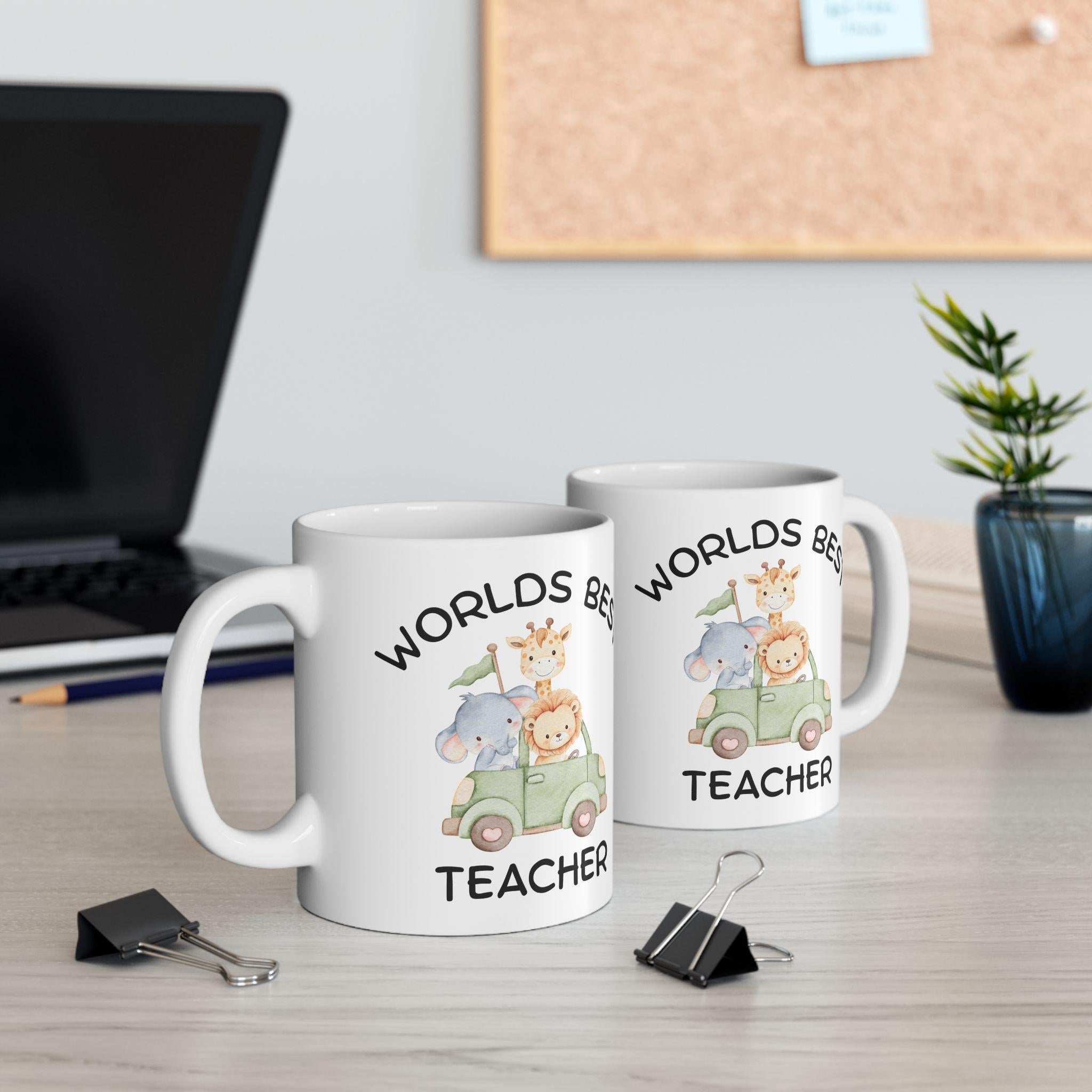 Teacher Mug | Animal Safari Illustration, Ceramic Coffee Cup