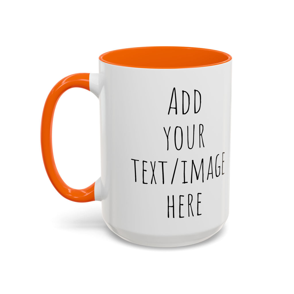 Personalize This Custom Text Photo Accent Coffee Mug | 11oz 15oz, Black Handle & Interior