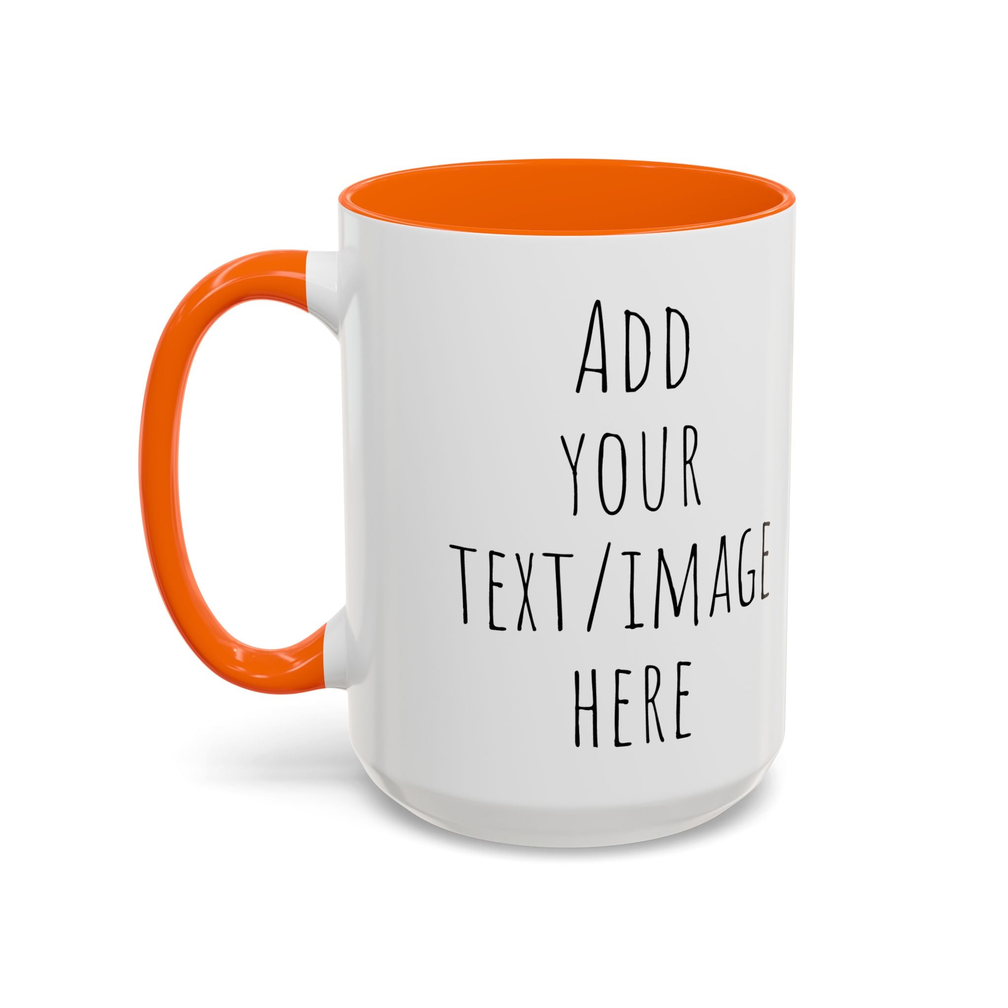 Personalize This Custom Text Photo Accent Coffee Mug | 11oz 15oz, Black Handle & Interior