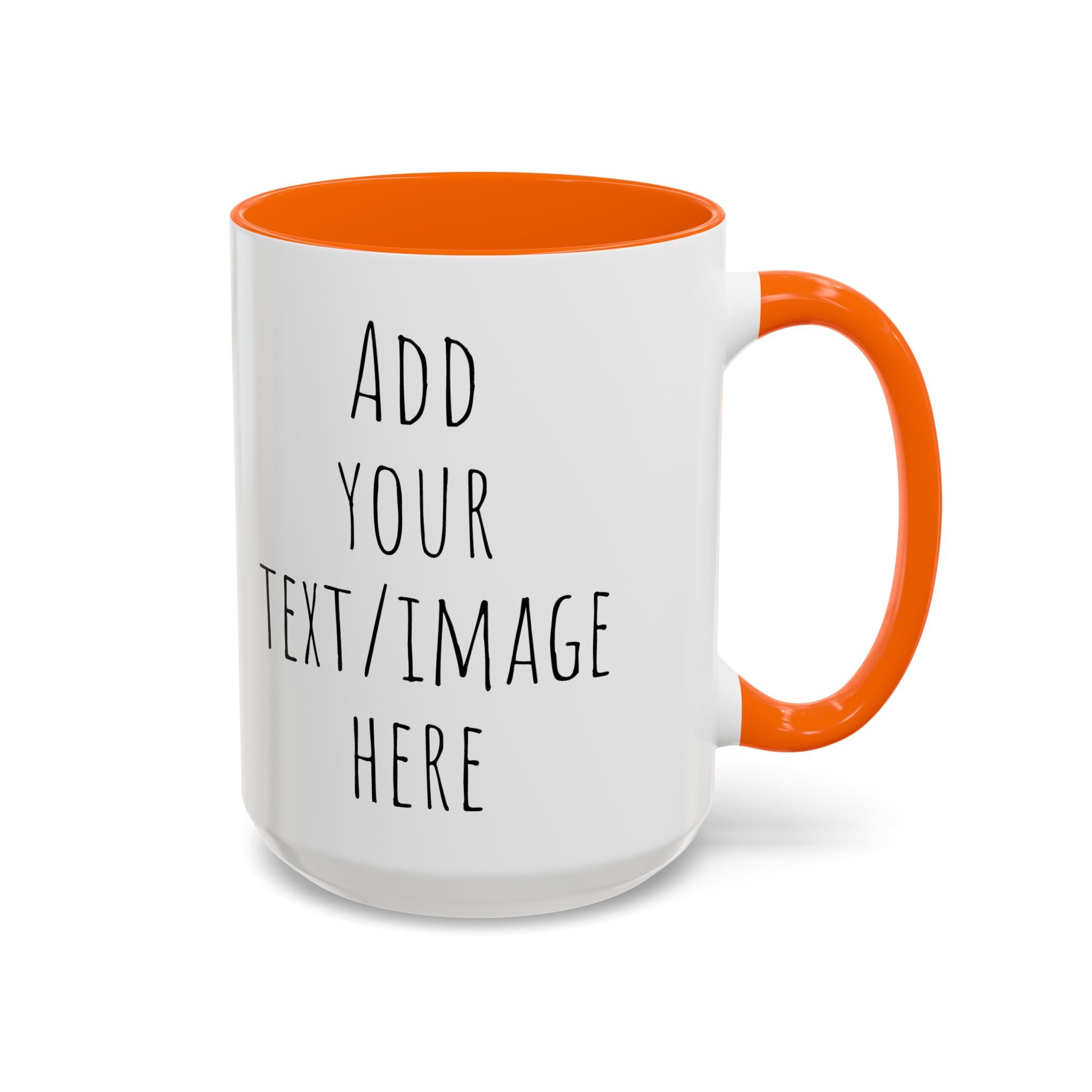 Personalize This Custom Text Photo Accent Coffee Mug | 11oz 15oz, Black Handle & Interior