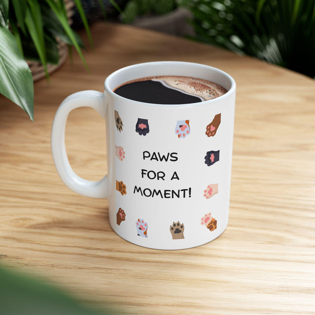 Multicolor Cat Paw Pattern Mug | Ceramic Coffee Tea Mug