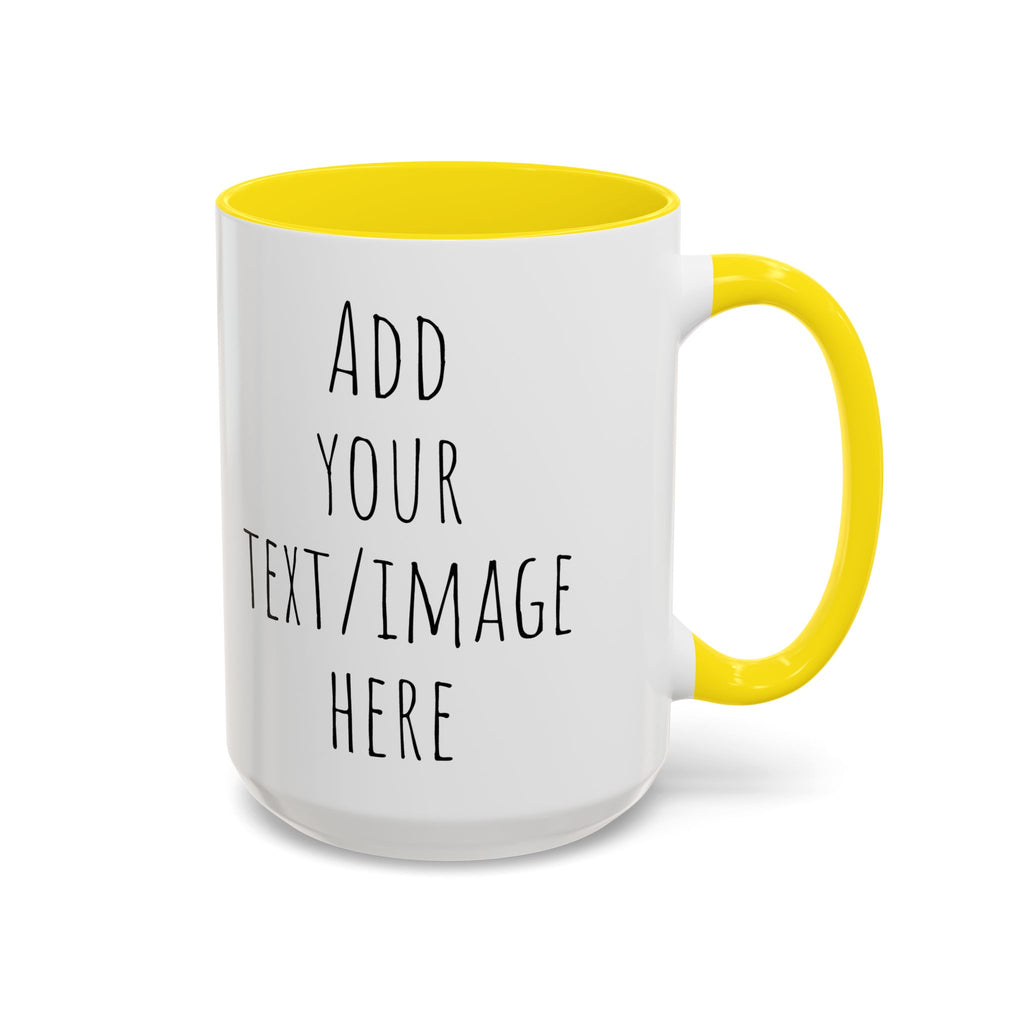 Personalize This Custom Text Photo Accent Coffee Mug | 11oz 15oz, Black Handle & Interior