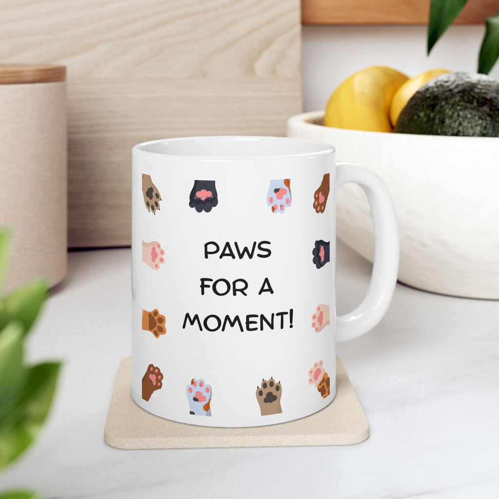 Multicolor Cat Paw Pattern Mug | Ceramic Coffee Tea Mug