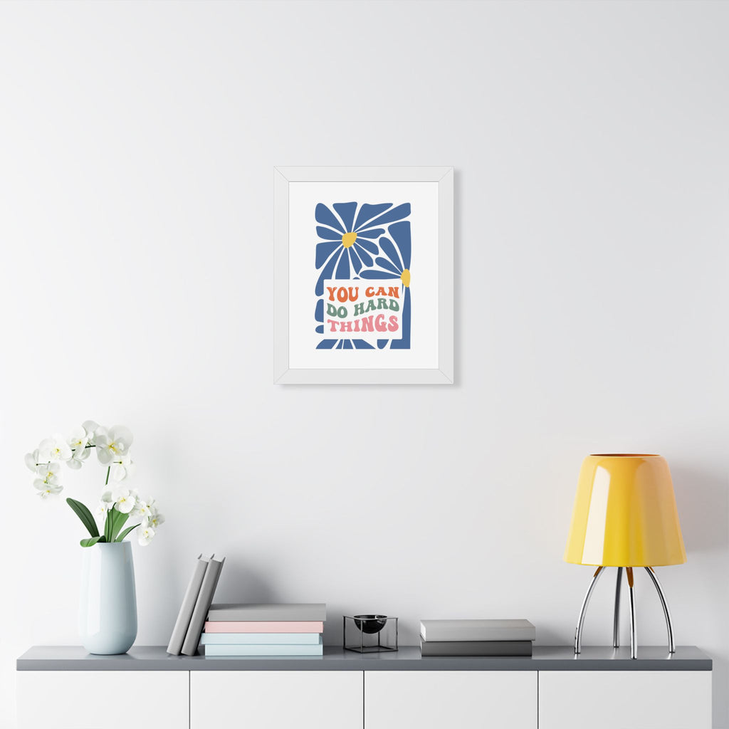 You Can Do Hard Things Poster | Motivational Typography Wall Art