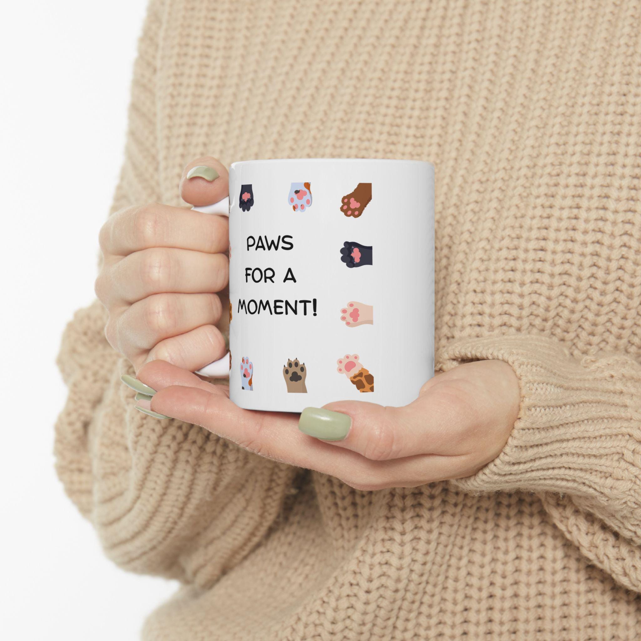 Multicolor Cat Paw Pattern Mug | Ceramic Coffee Tea Mug