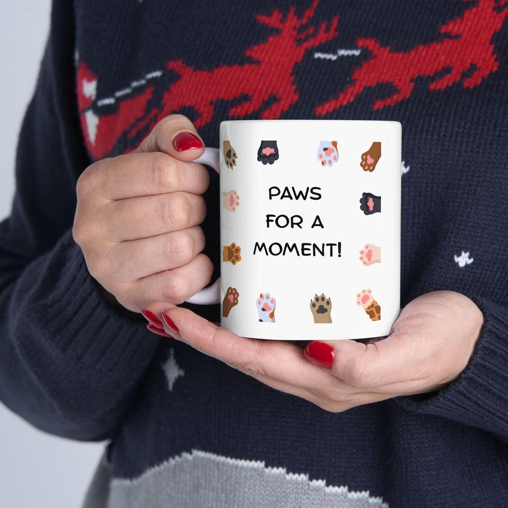 Multicolor Cat Paw Pattern Mug | Ceramic Coffee Tea Mug