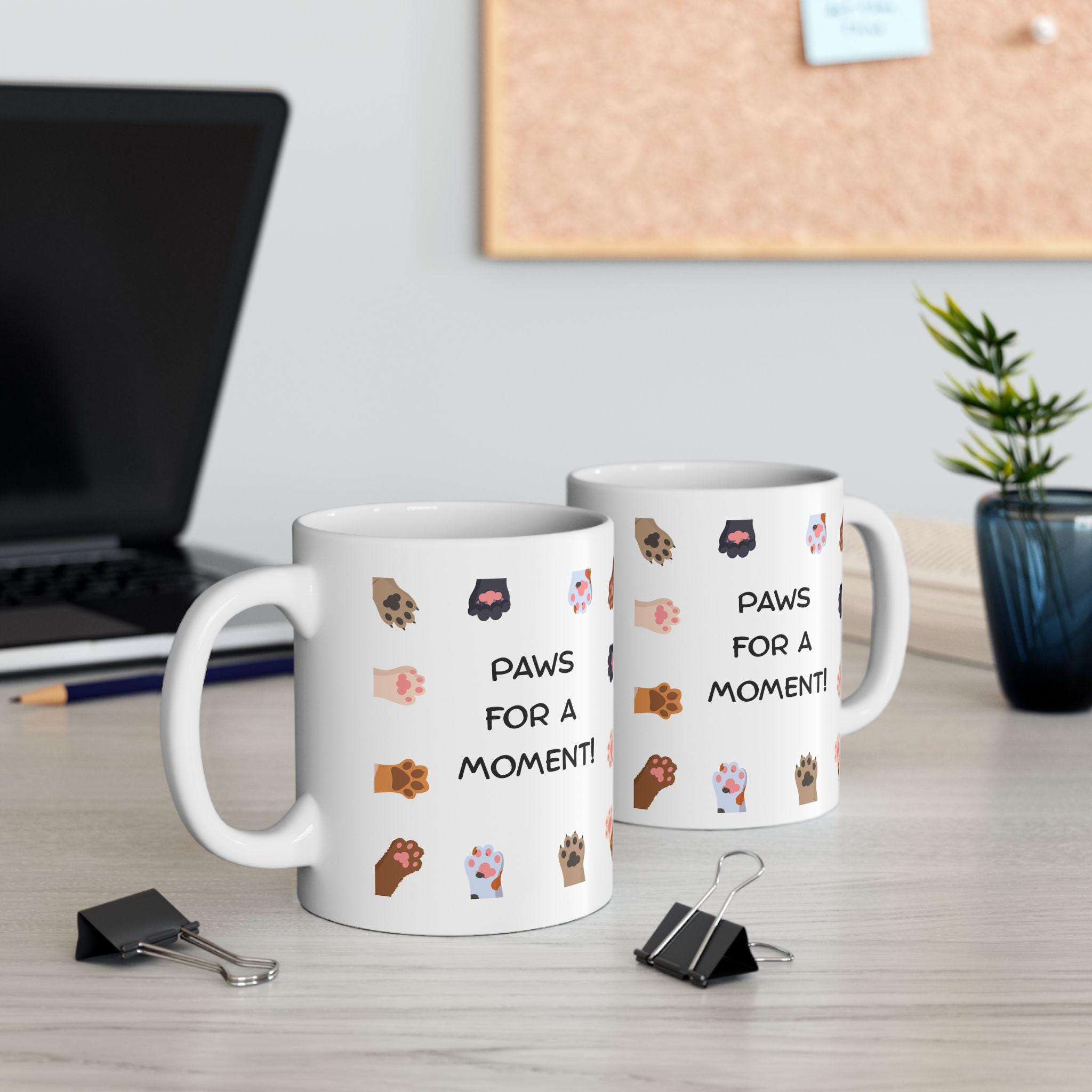 Multicolor Cat Paw Pattern Mug | Ceramic Coffee Tea Mug