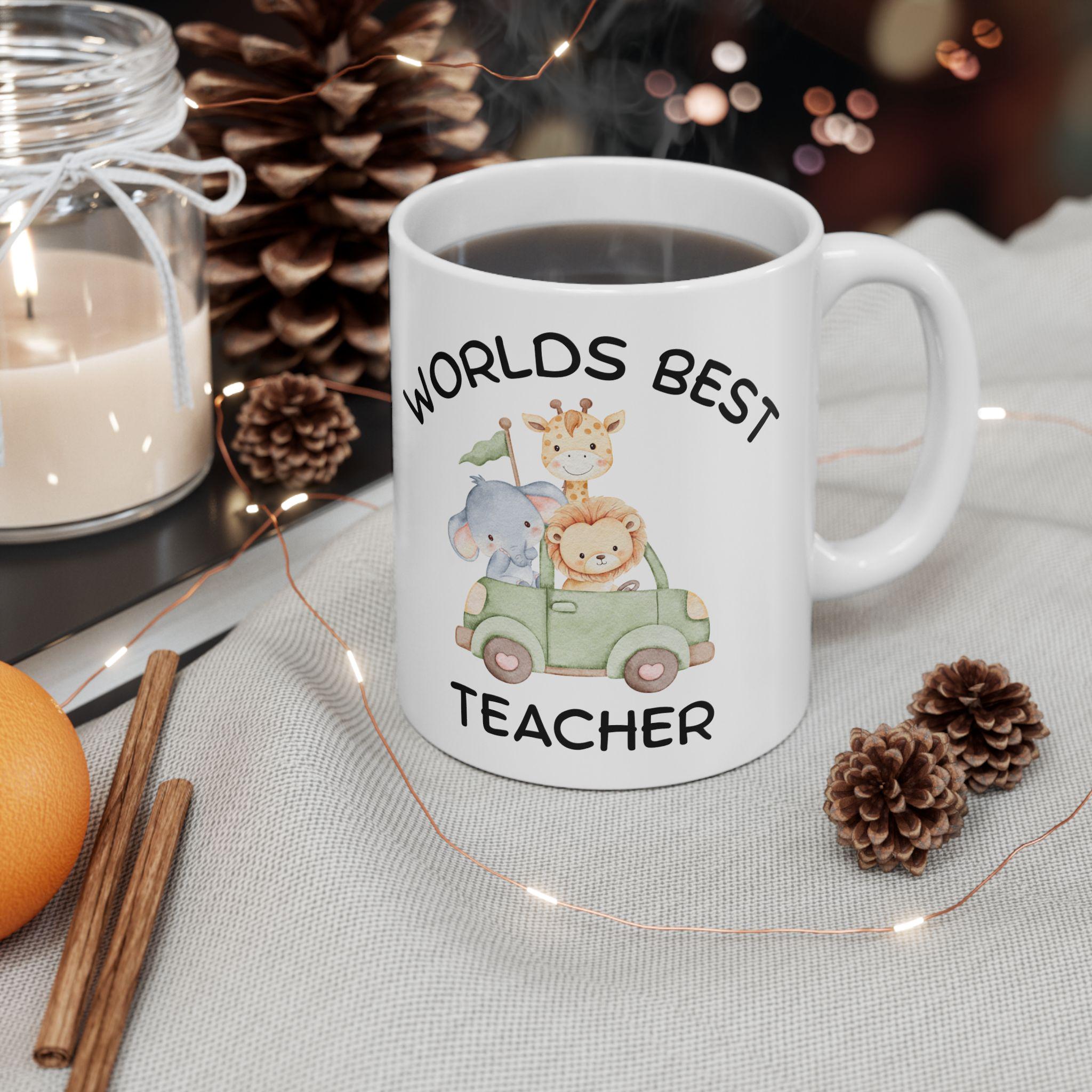 Teacher Mug | Animal Safari Illustration, Ceramic Coffee Cup