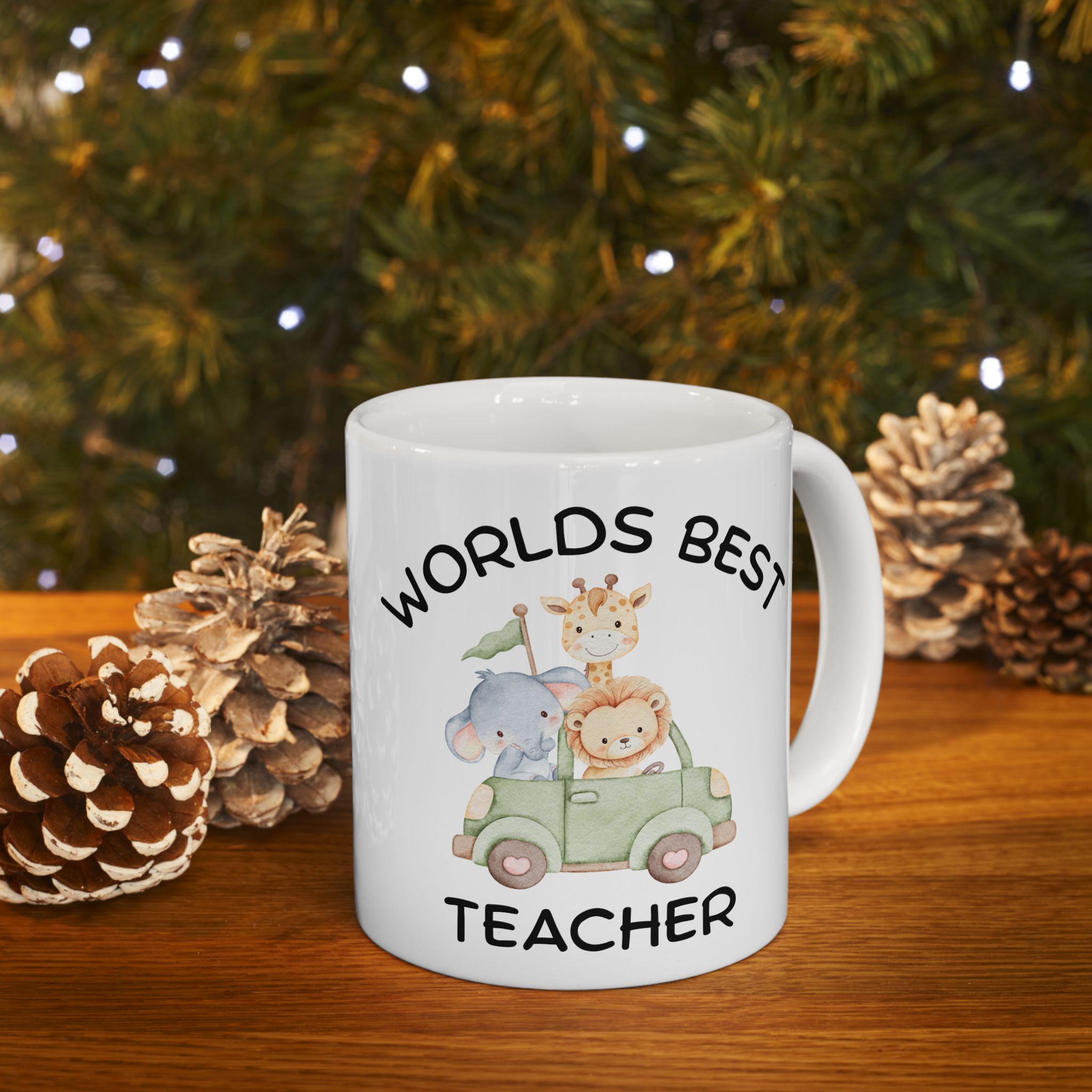 Teacher Mug | Animal Safari Illustration, Ceramic Coffee Cup