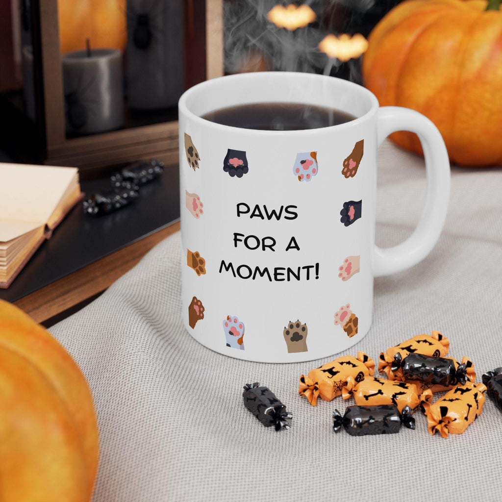 Multicolor Cat Paw Pattern Mug | Ceramic Coffee Tea Mug