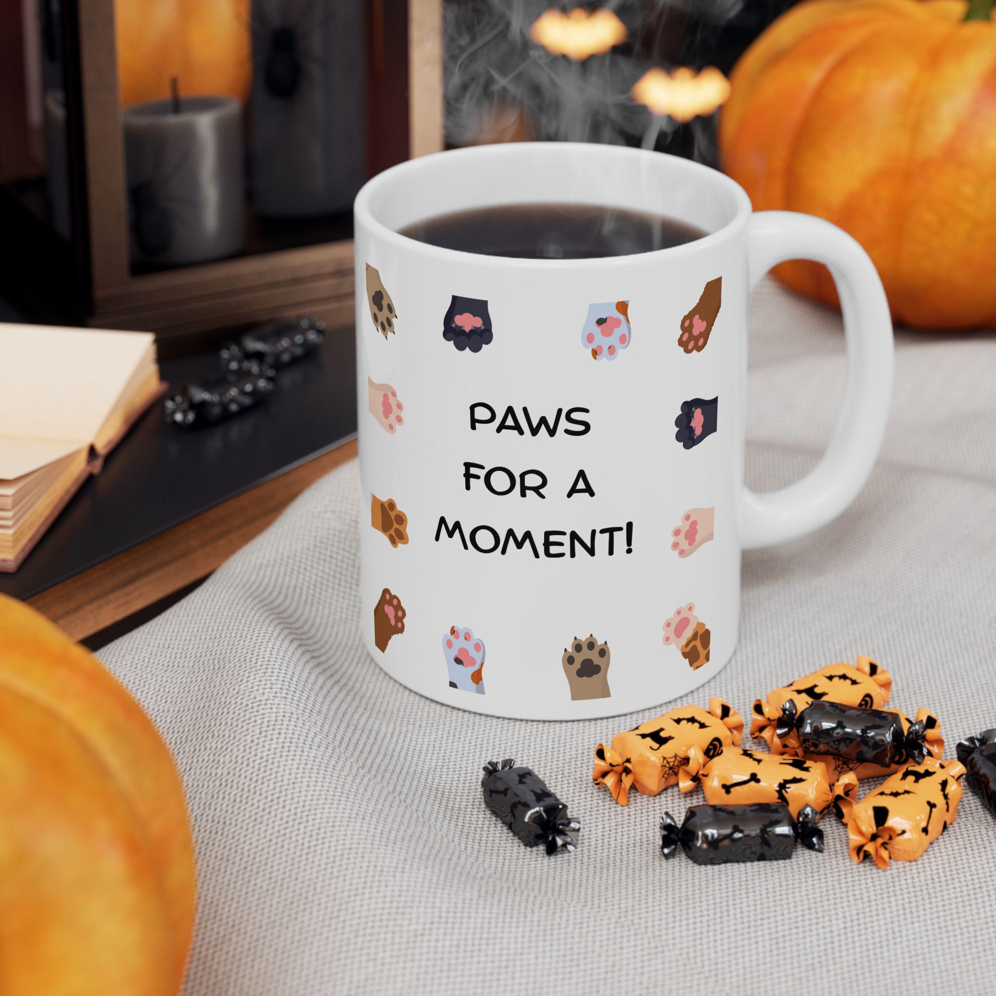 Multicolor Cat Paw Pattern Mug | Ceramic Coffee Tea Mug