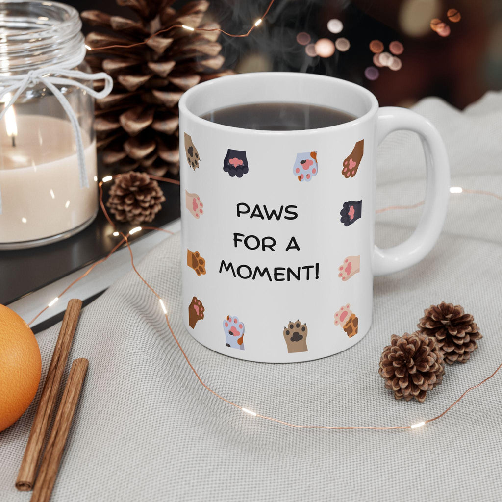 Multicolor Cat Paw Pattern Mug | Ceramic Coffee Tea Mug